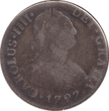 1792 SILVER 2 REALES SPAIN - SILVER WORLD COINS - Cambridgeshire Coins