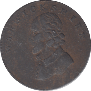 1792 WARWICKSHIRE HALFPENNY TOKEN - PENNY TOKEN - Cambridgeshire Coins