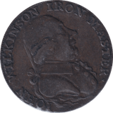 1792 WILKINSON IRON MASTER HALFPENNY TOKEN - HALFPENNY TOKEN - Cambridgeshire Coins