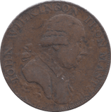 1792 WILKINSONS HALF PENNY TOKEN - HALFPENNY TOKEN - Cambridgeshire Coins