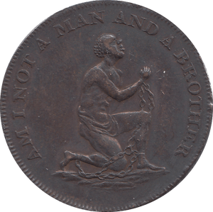 1793 ANTI SLAVERY TOKEN " AM I NOT A MAN AND A BROTHER " - WORLD COINS - Cambridgeshire Coins