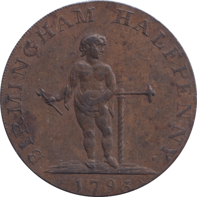 1793 BIRMINGHAM HALFPENNY TOKEN - HALFPENNY TOKEN - Cambridgeshire Coins