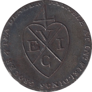 1793 EAST INDIA COMPANY HALFPENNY TOKEN - HALFPENNY TOKEN - Cambridgeshire Coins