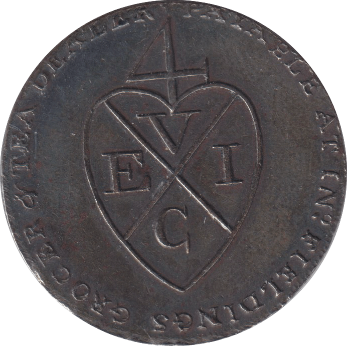 1793 EAST INDIA COMPANY HALFPENNY TOKEN - HALFPENNY TOKEN - Cambridgeshire Coins