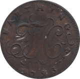 1793 FARTHING TOKEN ISACC NEWTON - FARTHING TOKEN - Cambridgeshire Coins