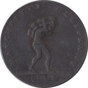 1793 HALF PENNY LANES TRADE TOKEN MANCHESTER - HALFPENNY TOKENS - Cambridgeshire Coins