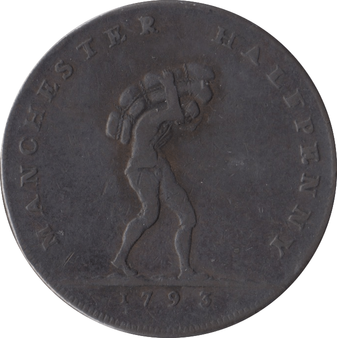 1793 HALF PENNY LANES TRADE TOKEN MANCHESTER - HALFPENNY TOKENS - Cambridgeshire Coins