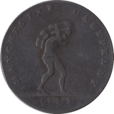 1793 HALF PENNY LANES TRADE TOKEN MANCHESTER - HALFPENNY TOKENS - Cambridgeshire Coins
