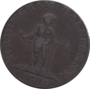 1793 HALF PENNY TOKEN BIRMINGHAM - HALFPENNY TOKEN - Cambridgeshire Coins