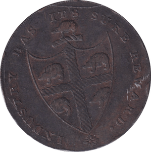 1793 HALFPENNY BIRMINGHAM TOKEN - HALFPENNY TOKEN - Cambridgeshire Coins