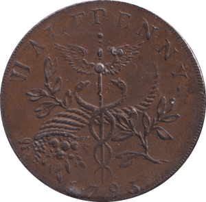 1793 HALFPENNY ISAAC NEWTON TOKEN 2 - HALFPENNY TOKENS - Cambridgeshire Coins