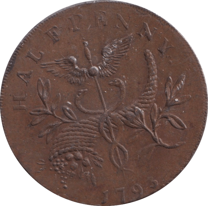 1793 HALFPENNY ISAAC NEWTON TOKEN 3 - HALFPENNY TOKENS - Cambridgeshire Coins