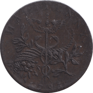 1793 HALFPENNY ISAAC NEWTON TOKEN - HALFPENNY TOKENS - Cambridgeshire Coins