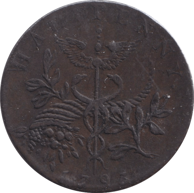 1793 HALFPENNY ISAAC NEWTON TOKEN - HALFPENNY TOKENS - Cambridgeshire Coins