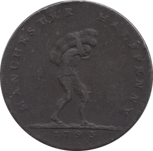 1793 HALFPENNY LANES TRADE TOKEN MANCHESTER - HALFPENNY TOKENS - Cambridgeshire Coins