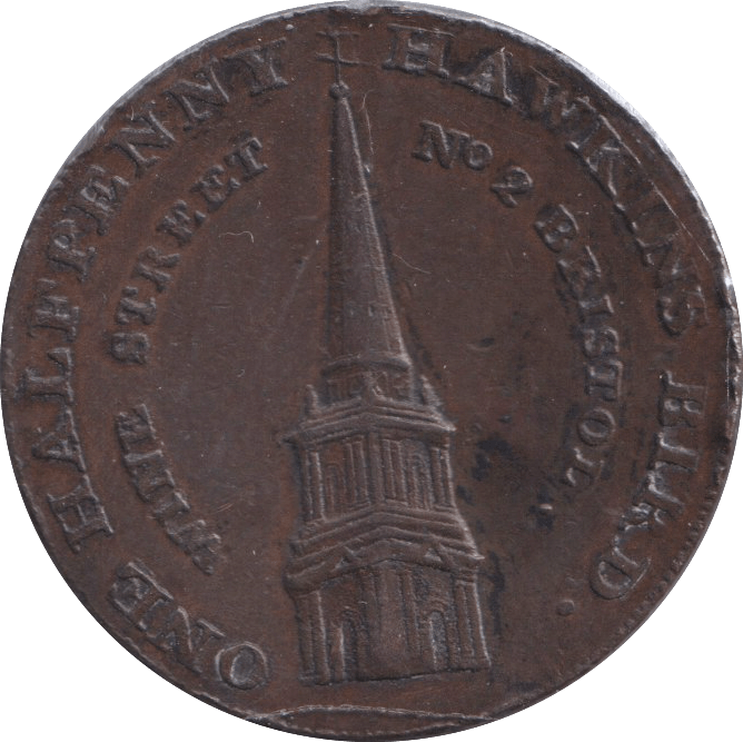 1793 HALFPENNY TOKEN BRISTOL - HALFPENNY TOKEN - Cambridgeshire Coins