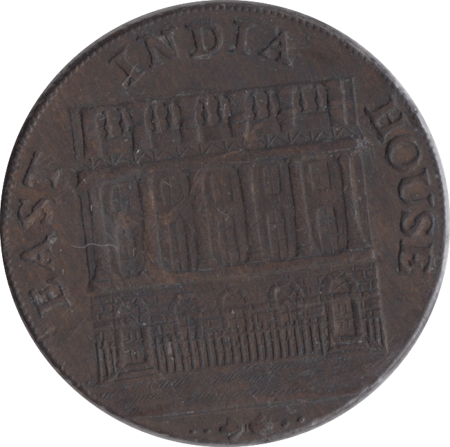 1793 HALFPENNY TOKEN EAST INDIA HOUSE - HALFPENNY TOKENS - Cambridgeshire Coins