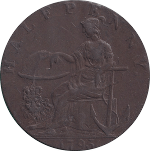 1793 HALFPENNY TOKEN EMSWORTH J STRIDE SHIP - HALFPENNY TOKEN - Cambridgeshire Coins