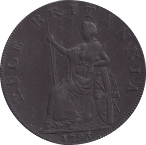 1793 HALFPENNY TOKEN EMSWORTH J STRIDE - HALFPENNY TOKEN - Cambridgeshire Coins