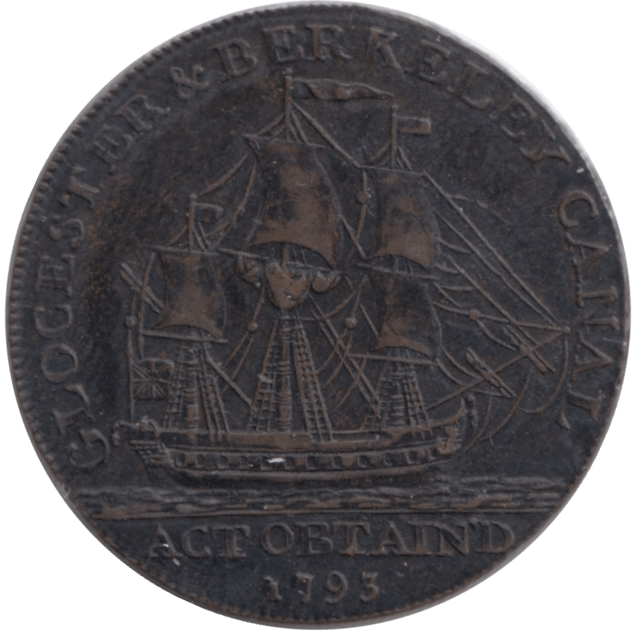 1793 HALFPENNY TOKEN GLOUCESTER AND BERKLEY CANAL - HALFPENNY TOKENS - Cambridgeshire Coins