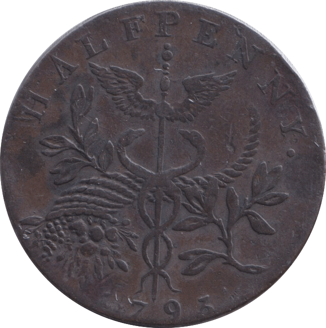 1793 HALFPENNY TOKEN ISSAC NEWTON - HALFPENNY TOKEN - Cambridgeshire Coins