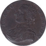 1793 HALFPENNY TOKEN ISSAC NEWTON - HALFPENNY TOKEN - Cambridgeshire Coins