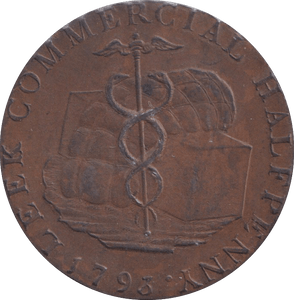 1793 HALFPENNY TOKEN LEEK HANDS - HALFPENNY TOKEN - Cambridgeshire Coins