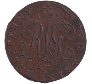 1793 HALFPENNY TOKEN NORTH WALES - HALFPENNY TOKEN - Cambridgeshire Coins