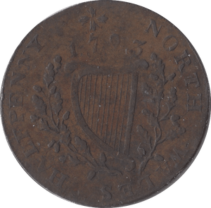 1793 HALFPENNY TOKEN NORTH WALES - HALFPENNY TOKENS - Cambridgeshire Coins