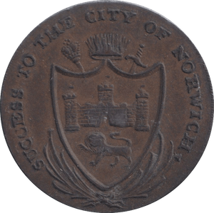 1793 HALFPENNY TOKEN NORWICH GOLDSMITH - HALFPENNY TOKEN - Cambridgeshire Coins