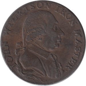 1793 HALFPENNY TOKEN WILKINSON IRONWORKS SHROPSHIRE - HALFPENNY TOKENS - Cambridgeshire Coins