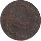 1793 HALFPENNY TOKEN WILKINSON IRONWORKS SHROPSHIRE - HALFPENNY TOKENS - Cambridgeshire Coins