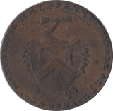 1793 J. RAYNER .CO HALFPENNY TOKEN MANCHESTER - HALFPENNY TOKENS - Cambridgeshire Coins