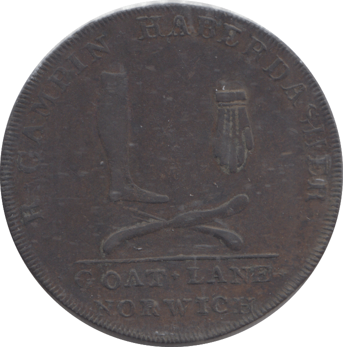 1793 NORWICH HALFPENNY TOKEN - HALFPENNY TOKEN - Cambridgeshire Coins