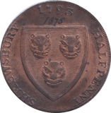 1793 SHREWSBURY HALFPENNY TOKEN - HALFPENNY TOKEN - Cambridgeshire Coins