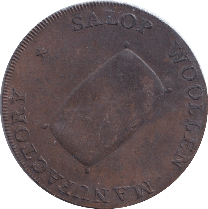 1793 SHREWSBURY HALFPENNY TOKEN - HALFPENNY TOKEN - Cambridgeshire Coins