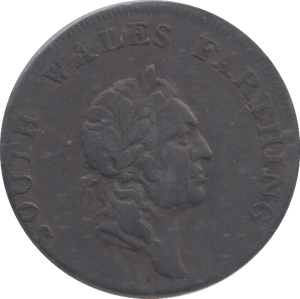 1793 SOUTH WALES FARTHING TOKEN - FARTHING TOKEN - Cambridgeshire Coins