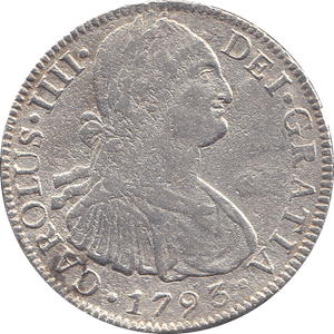 1793 SPANISH SILVER 8 REALES - WORLD COINS - Cambridgeshire Coins
