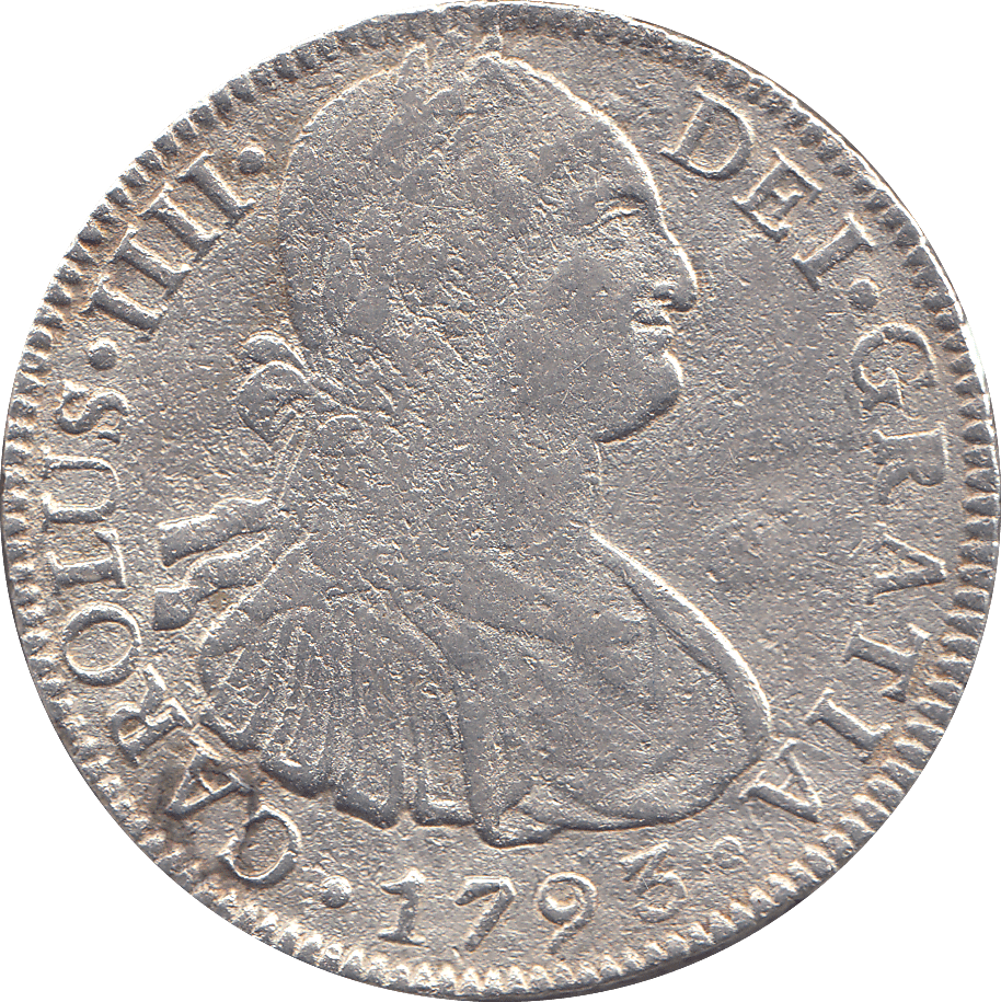 1793 SPANISH SILVER 8 REALES - WORLD COINS - Cambridgeshire Coins