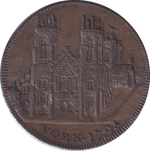 1793 YORK HALFPENNY TOKEN - HALFPENNY TOKEN - Cambridgeshire Coins