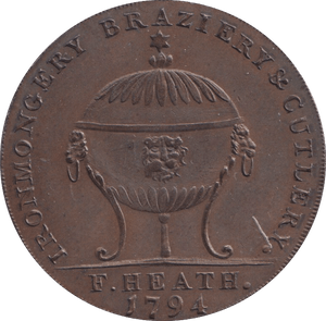 1794 BATH HALFPENNY TOKEN - HALFPENNY TOKEN - Cambridgeshire Coins