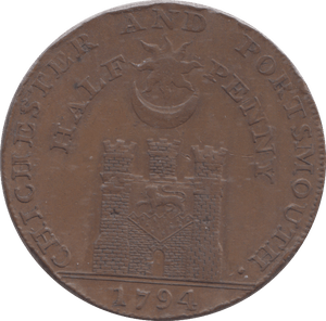 1794 CHICHESTER JOHN HOWARD HALFPENNY TOKEN - HALFPENNY TOKEN - Cambridgeshire Coins