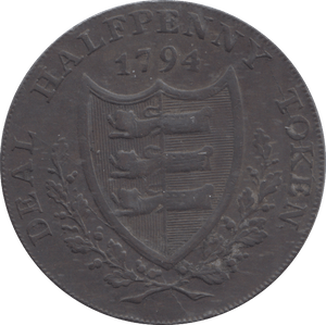1794 DEAL HALFPENNY TOKEN - HALFPENNY TOKEN - Cambridgeshire Coins