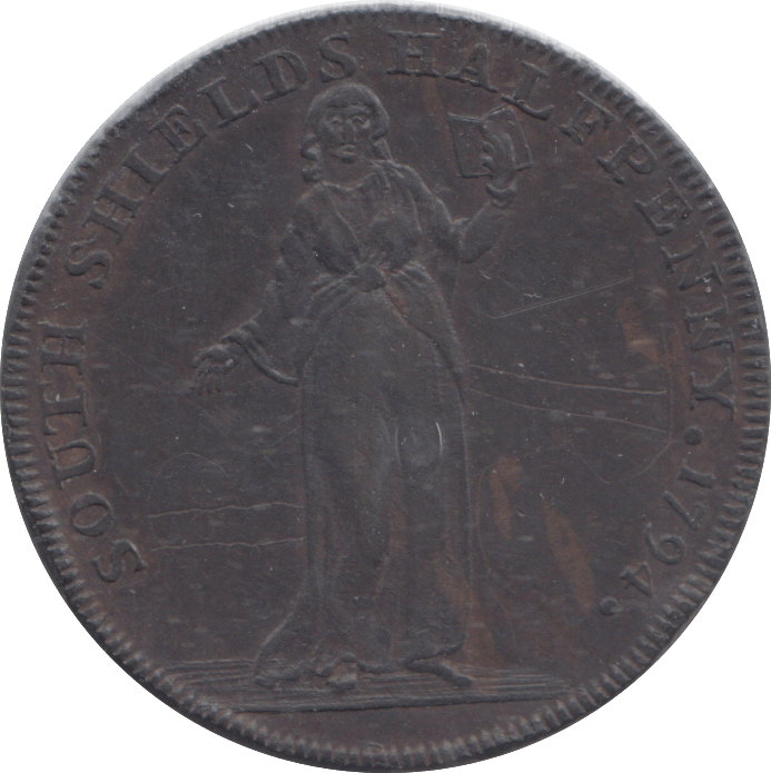 1794 DURHAM SOUTH SHIELDS HALFPENNY TOKEN - HALFPENNY TOKEN - Cambridgeshire Coins