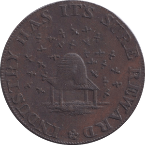 1794 FARTHING TOKEN SIR ISAAC NEWTON - HALFPENNY TOKEN - Cambridgeshire Coins