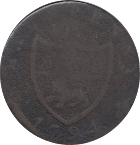 1794 HALFPENNY DUKE OF LANCASTER - HALFPENNY TOKEN - Cambridgeshire Coins