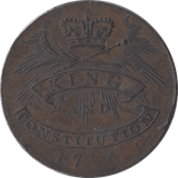 1794 HALFPENNY EARL HOWE TOKEN - HALFPENNY TOKENS - Cambridgeshire Coins