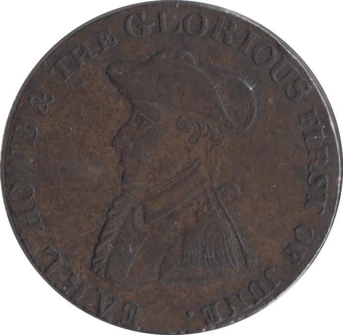 1794 HALFPENNY EARL HOWE TOKEN - HALFPENNY TOKENS - Cambridgeshire Coins