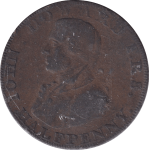 1794 HALFPENNY JOHN HOWARD TOKEN BATH - HALFPENNY TOKEN - Cambridgeshire Coins