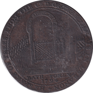 1794 HALFPENNY TOKEN BATH - HALFPENNY TOKEN - Cambridgeshire Coins